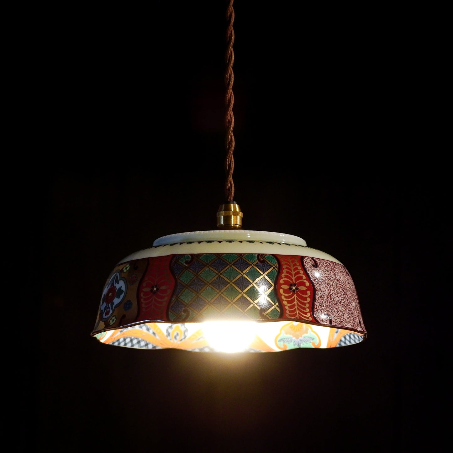 Arita ware | Blue and blue | Gold decoration | Serving bowl | Pendant light
