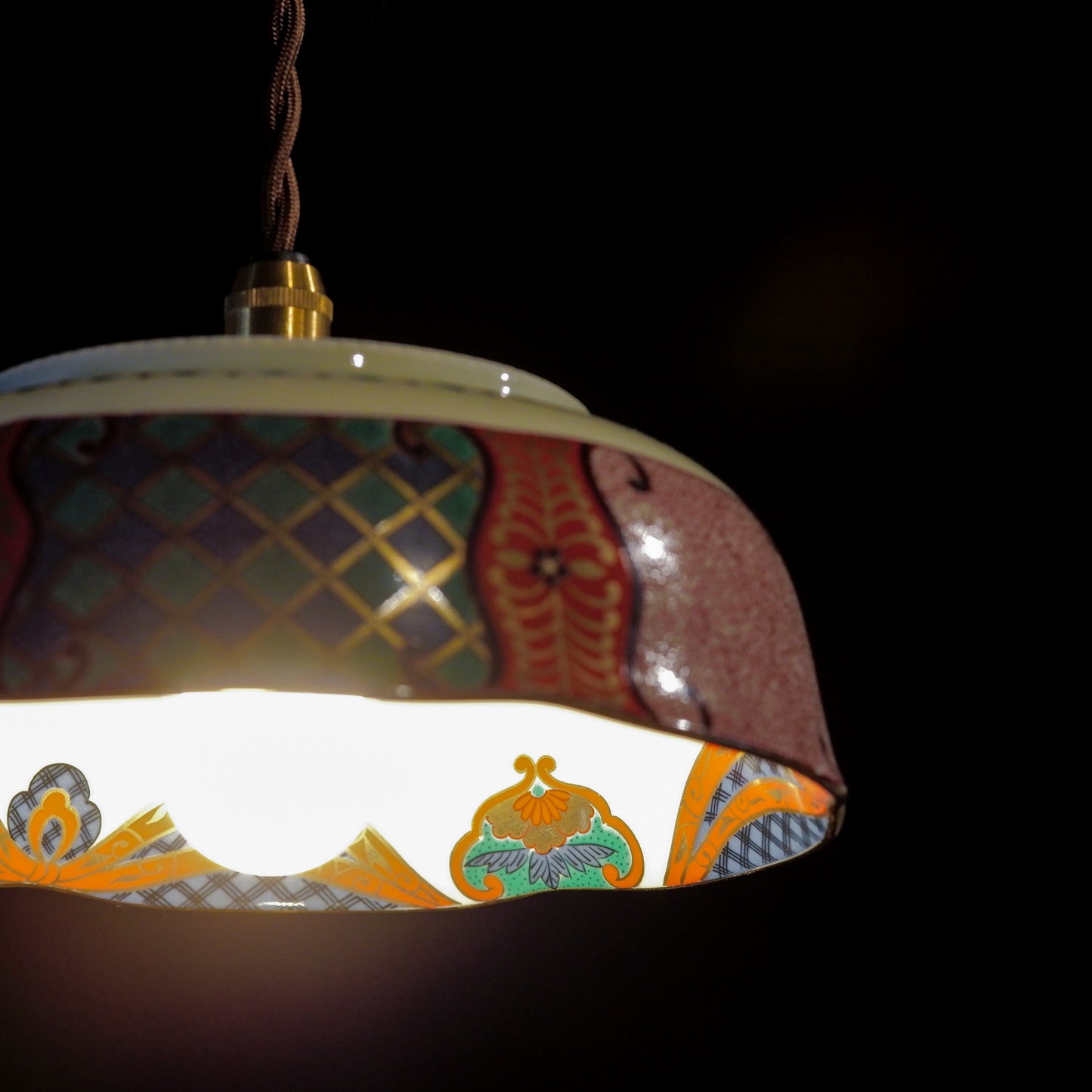 Arita ware | Blue and blue | Gold decoration | Serving bowl | Pendant light