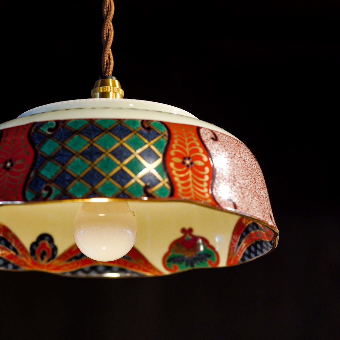 Arita ware | Blue and blue | Gold decoration | Serving bowl | Pendant light
