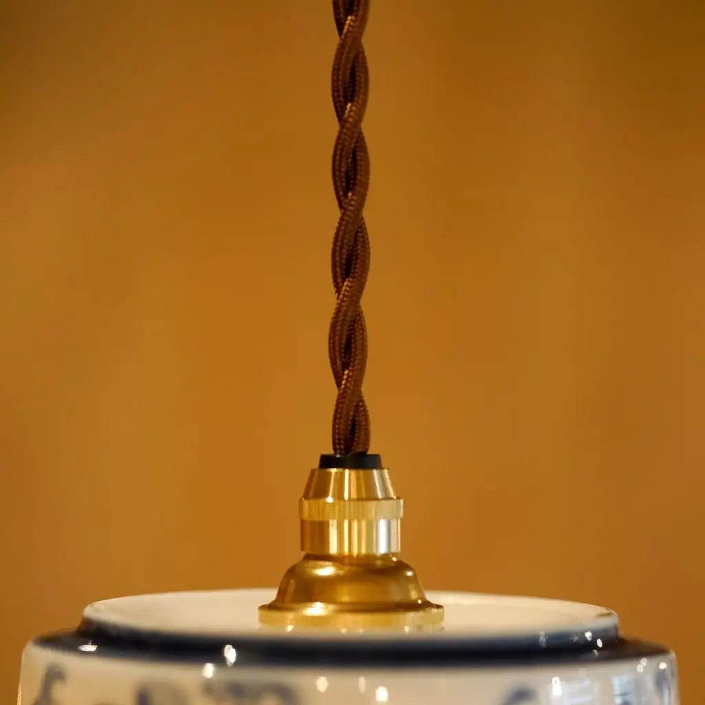 作地未詳|染付|花柄|ペンダントライト