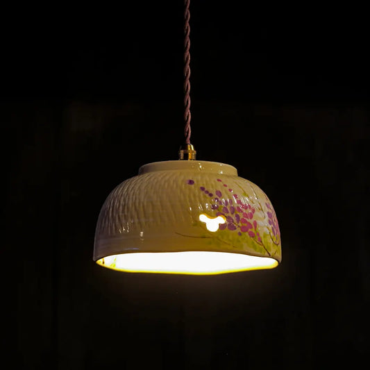 清水焼｜井泉｜藤｜菓子鉢｜ペンダントライト