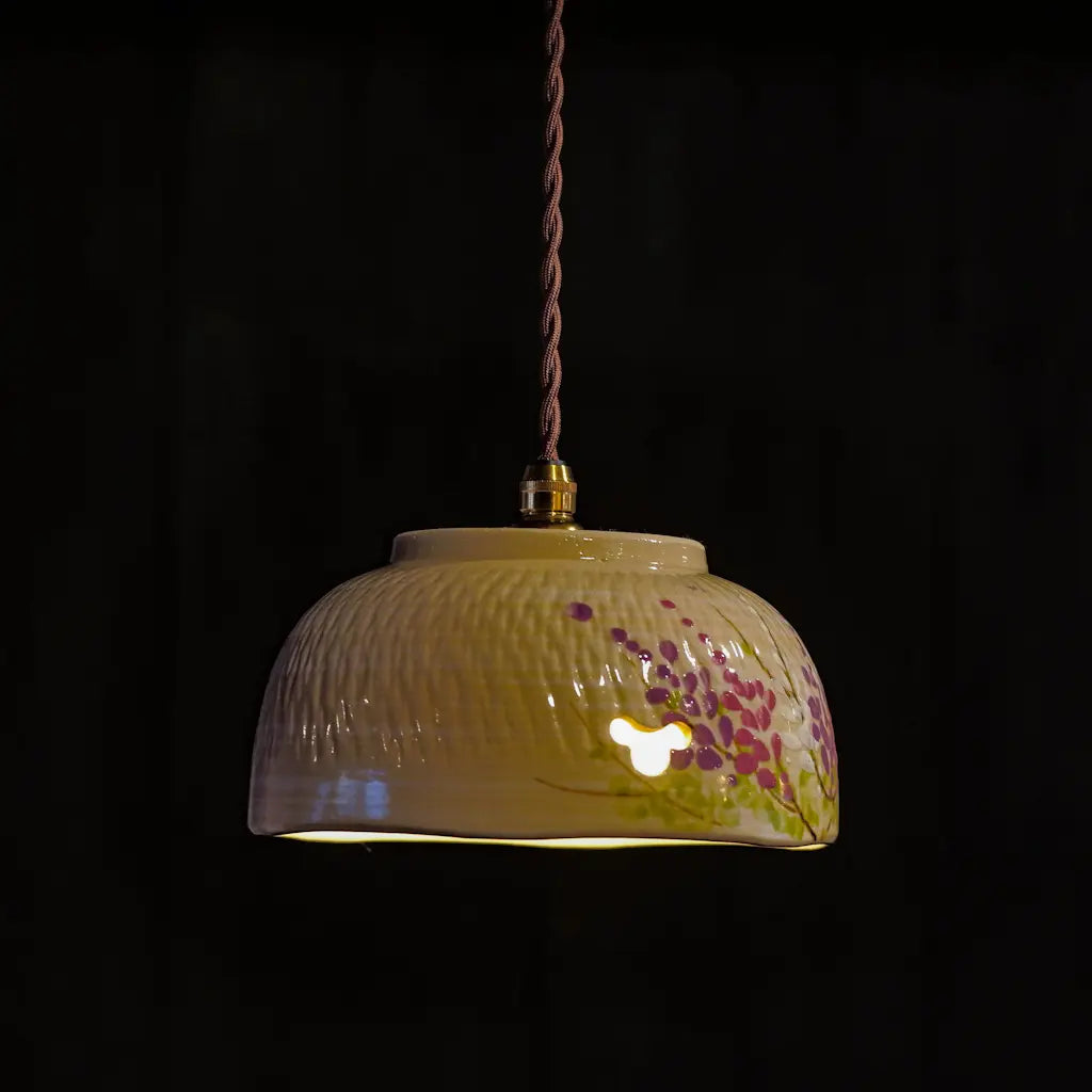 清水焼｜井泉｜藤｜菓子鉢｜ペンダントライト