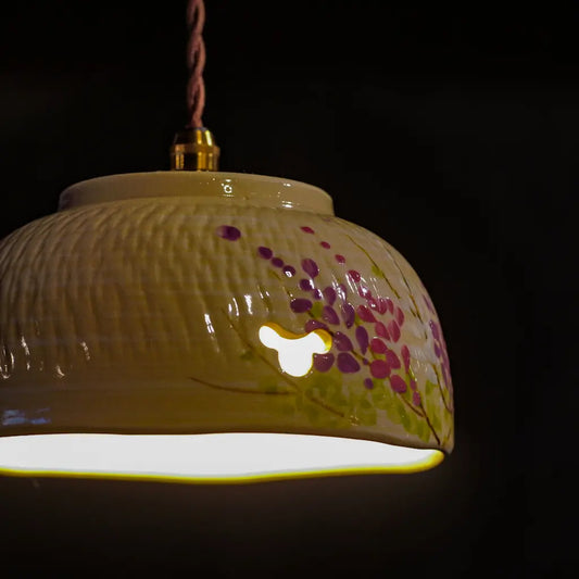 清水焼｜井泉｜藤｜菓子鉢｜ペンダントライト