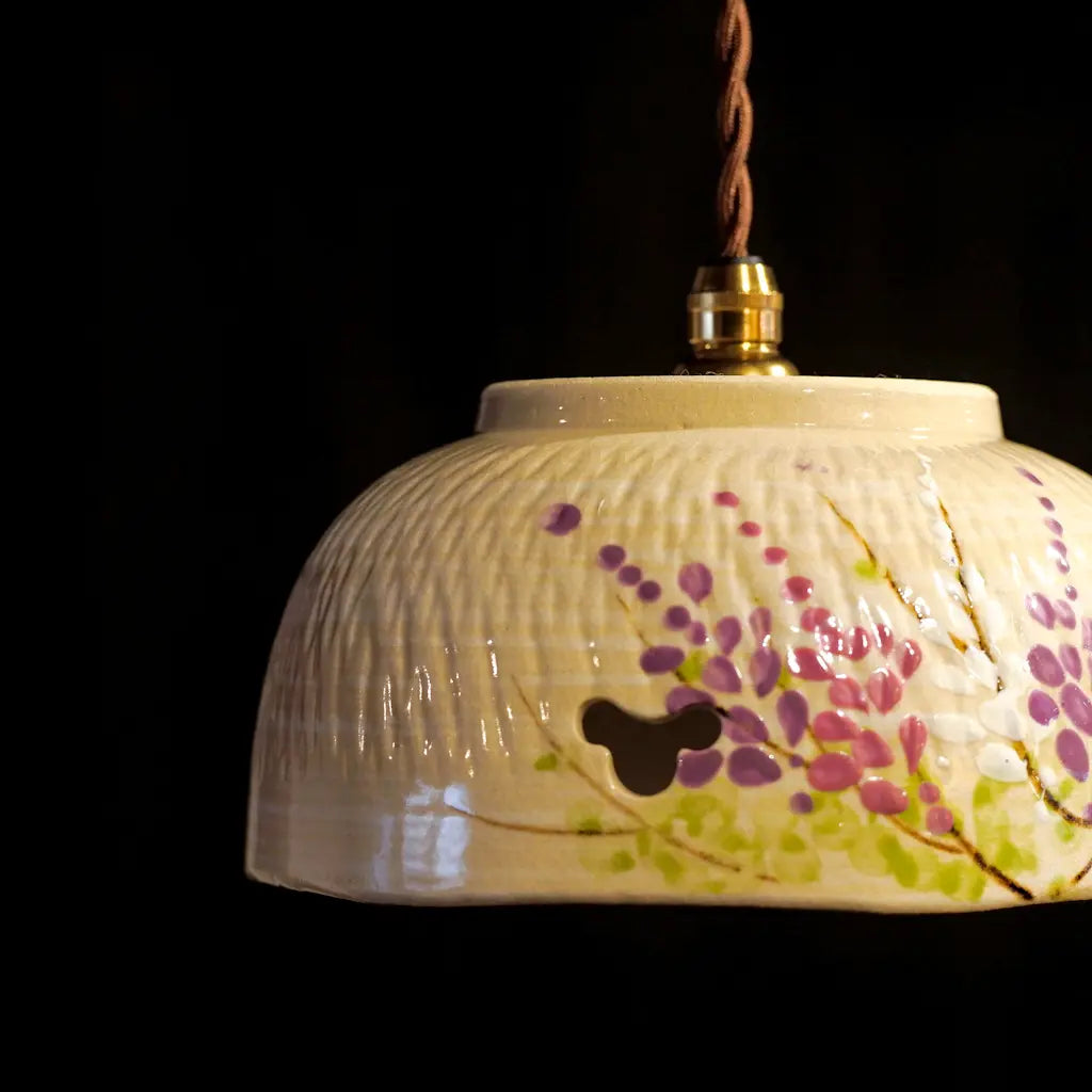 清水焼｜井泉｜藤｜菓子鉢｜ペンダントライト