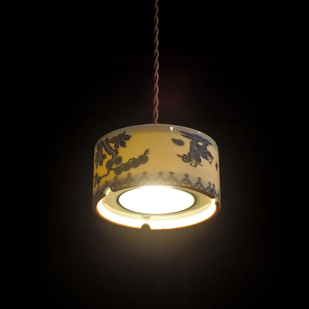 鍋島焼｜唐子｜染付｜透過｜ペンダントライト