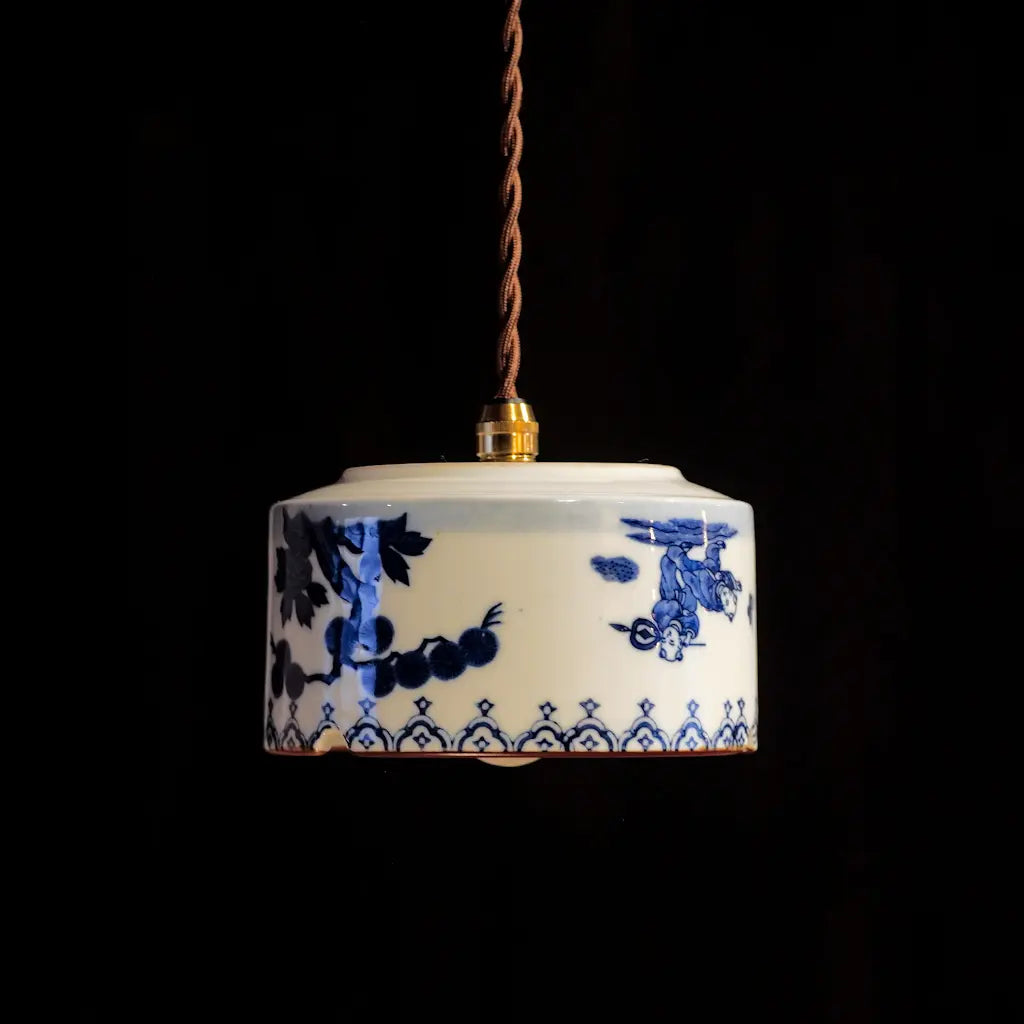 鍋島焼｜唐子｜染付｜透過｜ペンダントライト