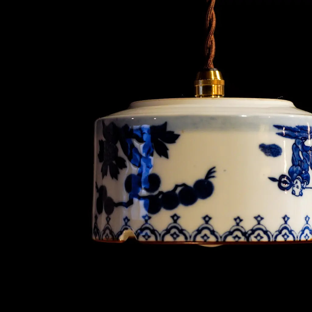 鍋島焼｜唐子｜染付｜透過｜ペンダントライト