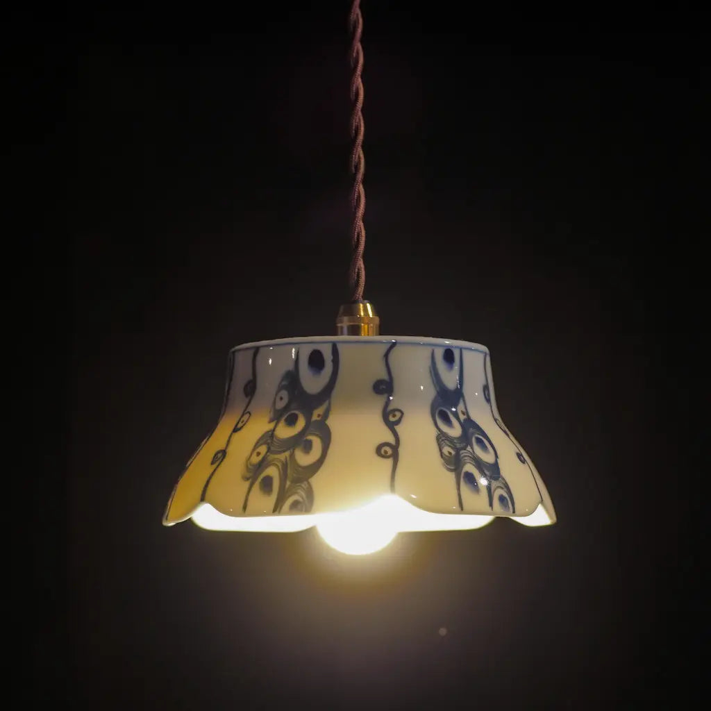 作地未詳｜波紋｜筆致｜高台鉢｜ペンダントライト