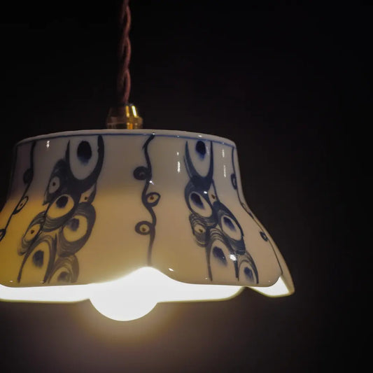 作地未詳｜波紋｜筆致｜高台鉢｜ペンダントライト