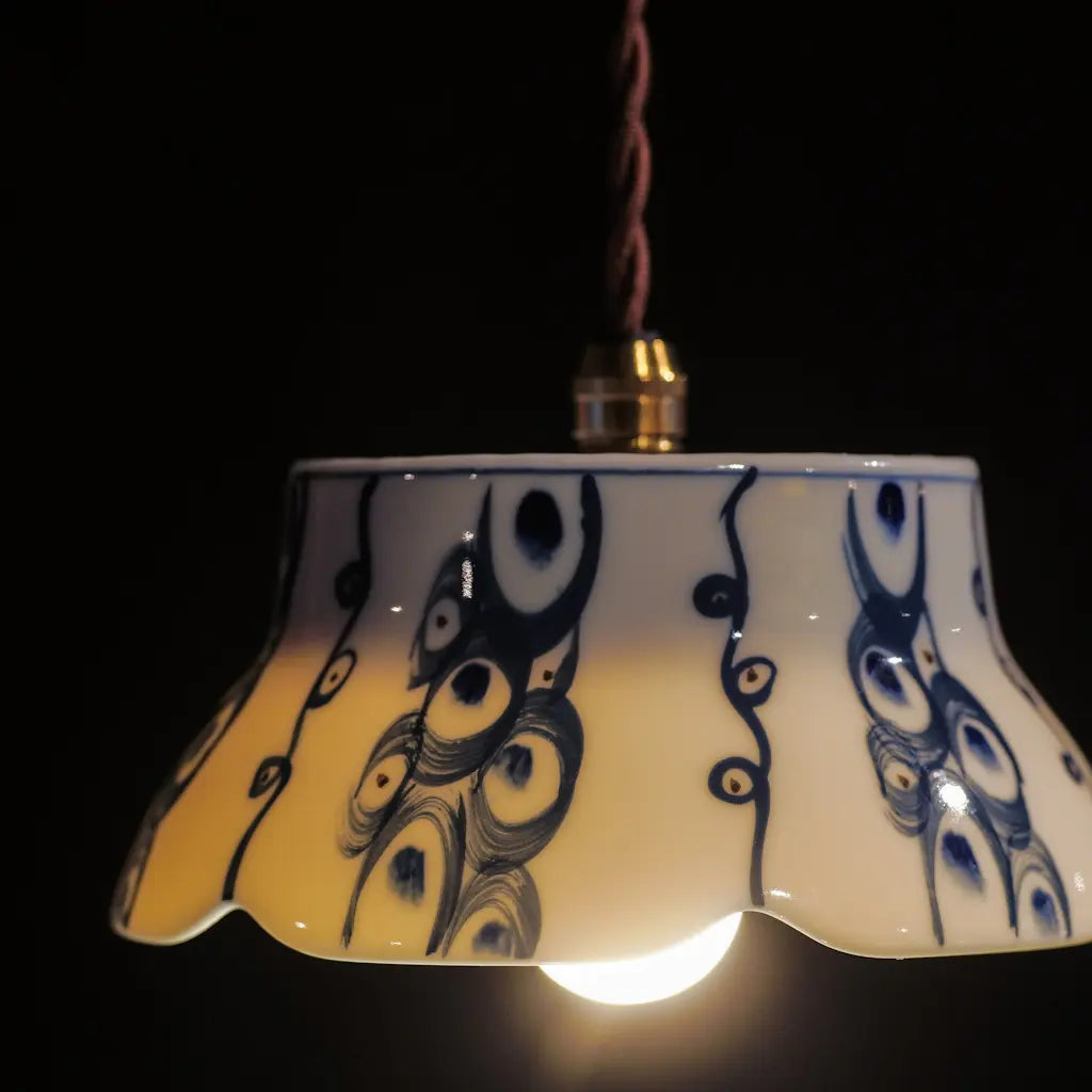 作地未詳｜波紋｜筆致｜高台鉢｜ペンダントライト