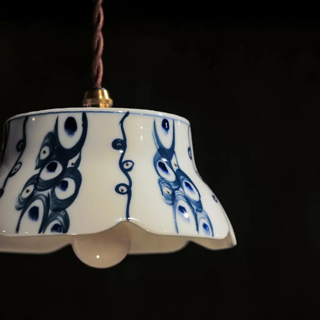 作地未詳｜波紋｜筆致｜高台鉢｜ペンダントライト