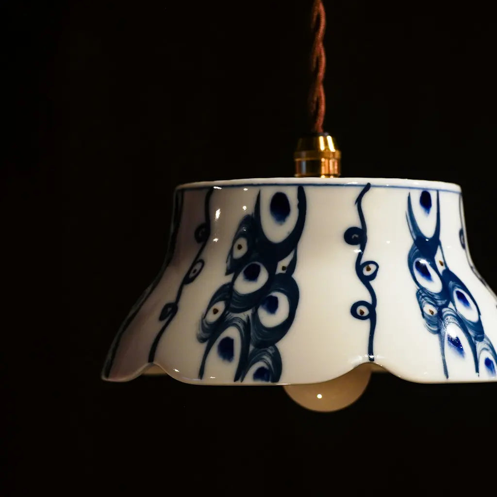 作地未詳｜波紋｜筆致｜高台鉢｜ペンダントライト