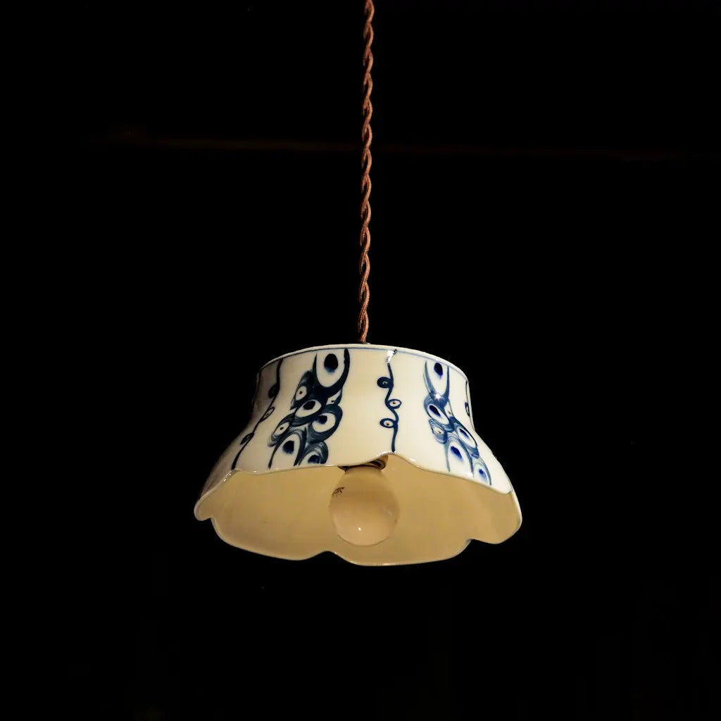 作地未詳｜波紋｜筆致｜高台鉢｜ペンダントライト