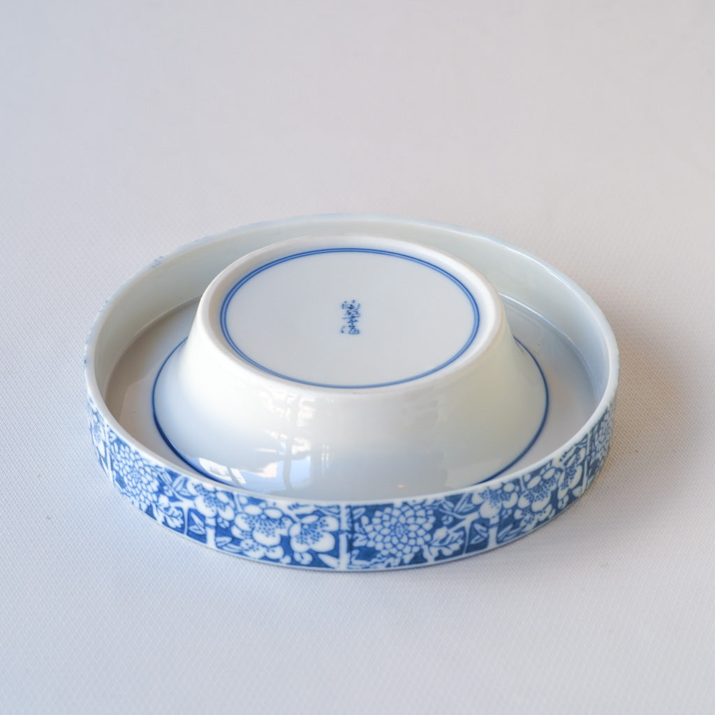 作地未詳｜花・竹文様｜染付｜ペンダントライト