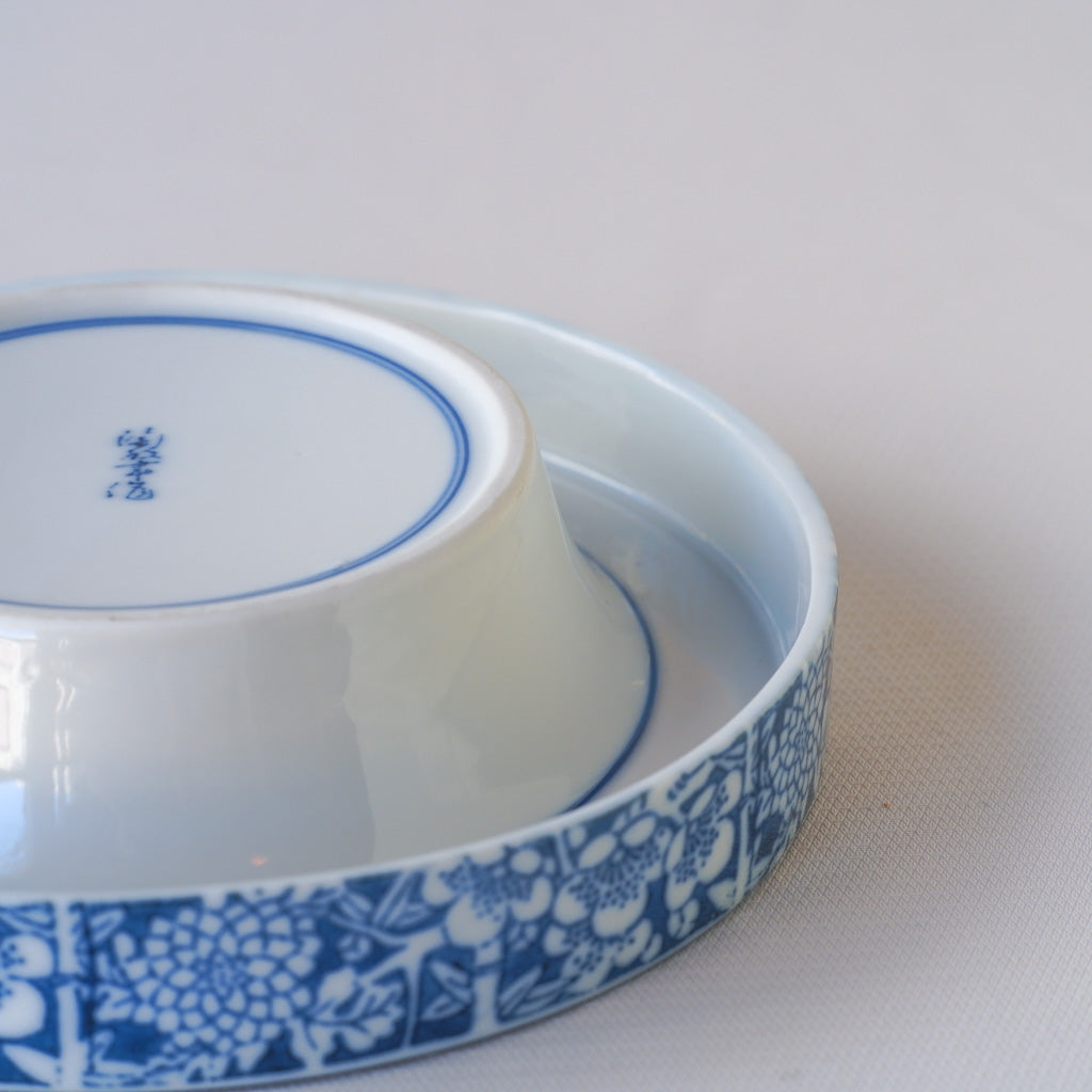 作地未詳｜花・竹文様｜染付｜ペンダントライト