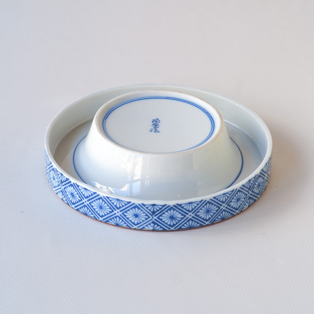 作地未詳｜菊菱｜染付｜ペンダントライト