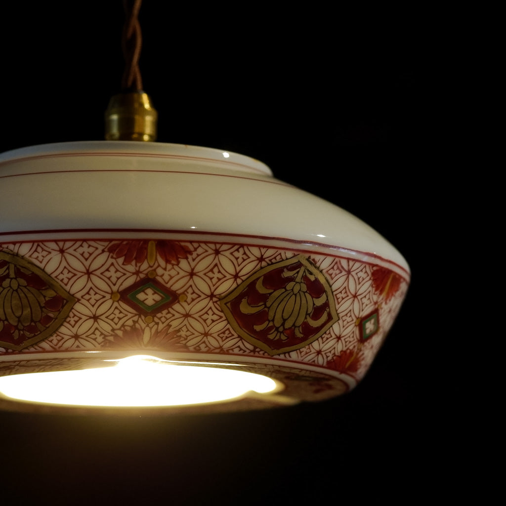 有田焼｜秀峰｜赤絵｜金彩｜ペンダントライト – アップサイクル照明