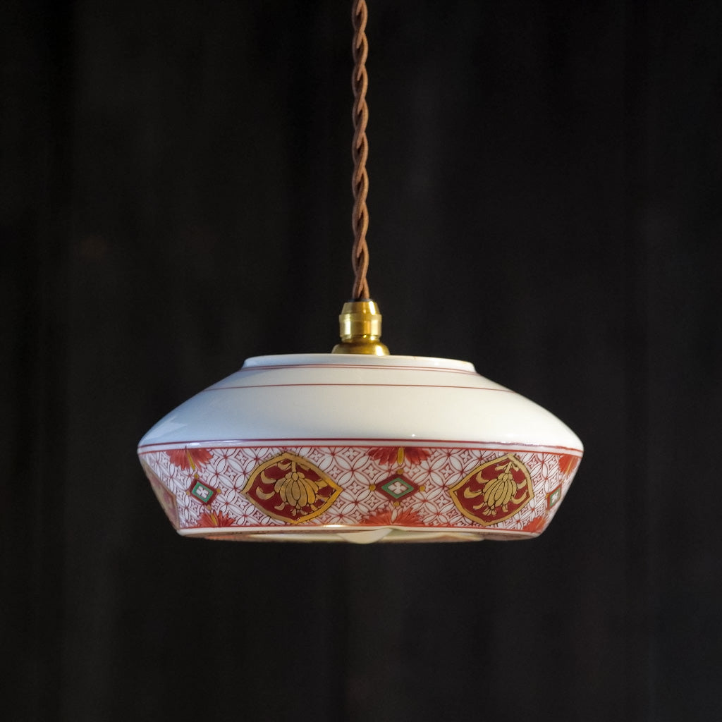 有田焼｜秀峰｜赤絵｜金彩｜ペンダントライト – アップサイクル照明