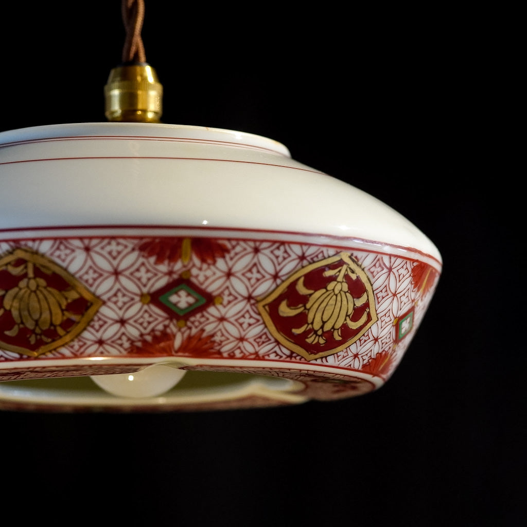有田焼｜秀峰｜赤絵｜金彩｜ペンダントライト