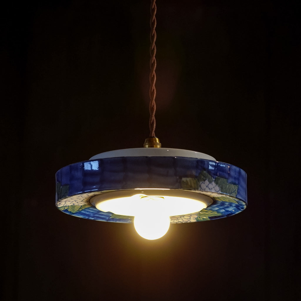 有田焼｜清陶苑｜紫陽花｜染付｜ペンダントライト