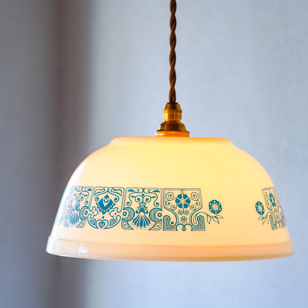 オールドパイレックス｜pyrex｜ホライゾンブルー｜ミキシングボウル｜ペンダントライト