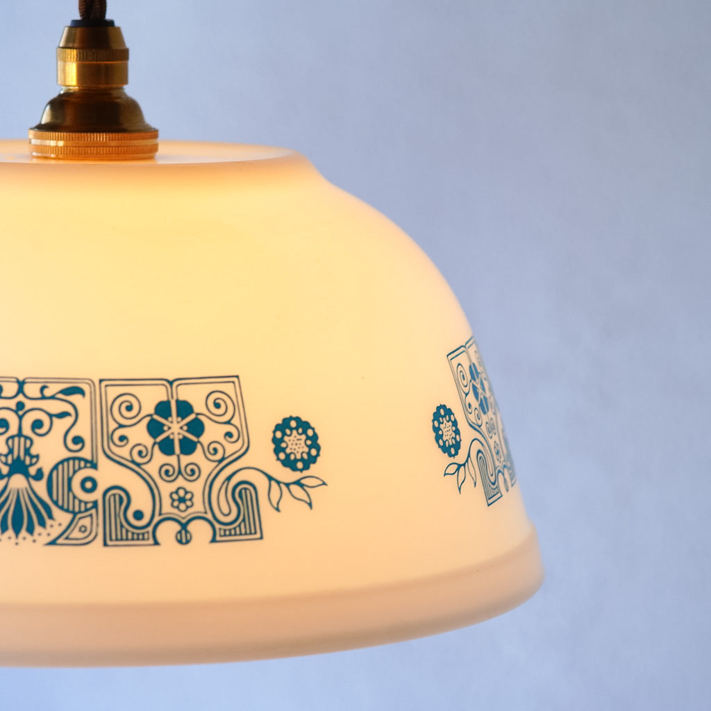 オールドパイレックス｜pyrex｜ホライゾンブルー｜ミキシングボウル｜ペンダントライト