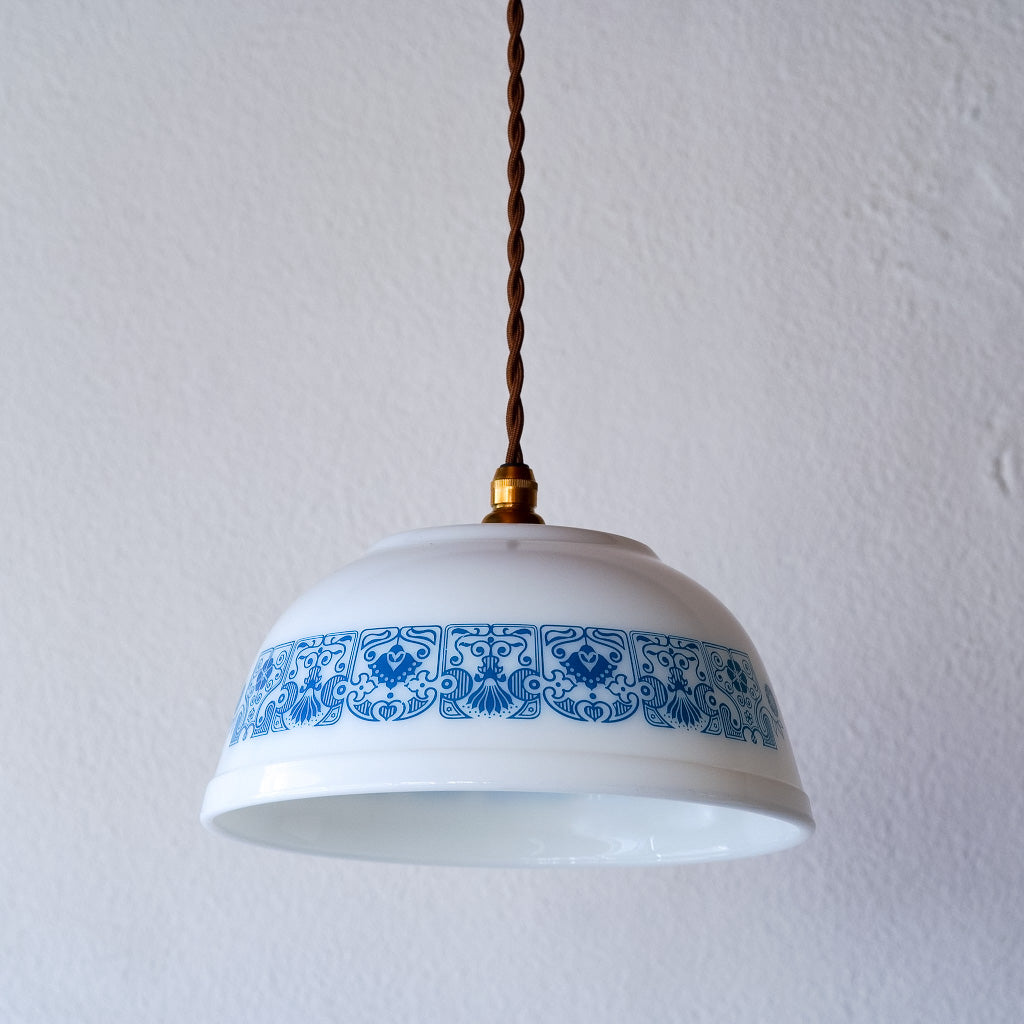 オールドパイレックス｜pyrex｜ホライゾンブルー｜ミキシングボウル｜ペンダントライト