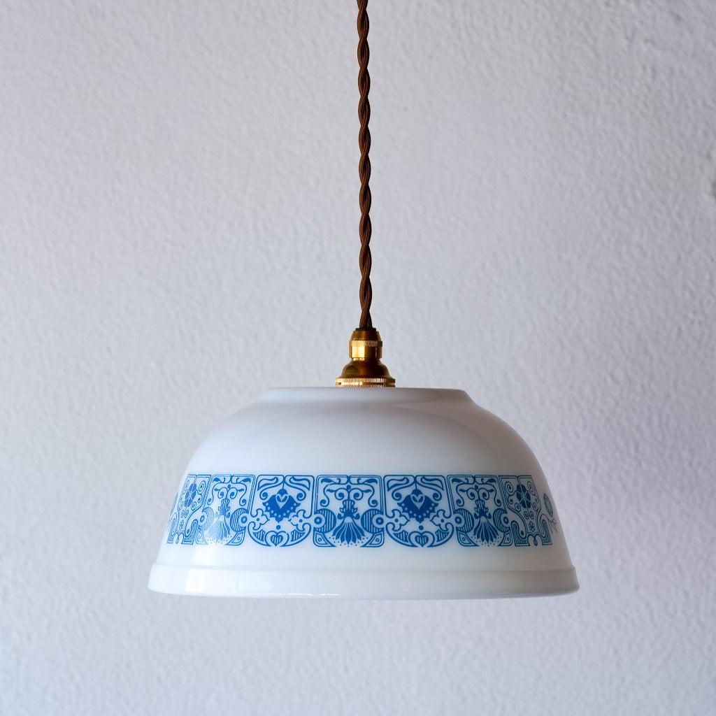 オールドパイレックス｜pyrex｜ホライゾンブルー｜ミキシングボウル｜ペンダントライト