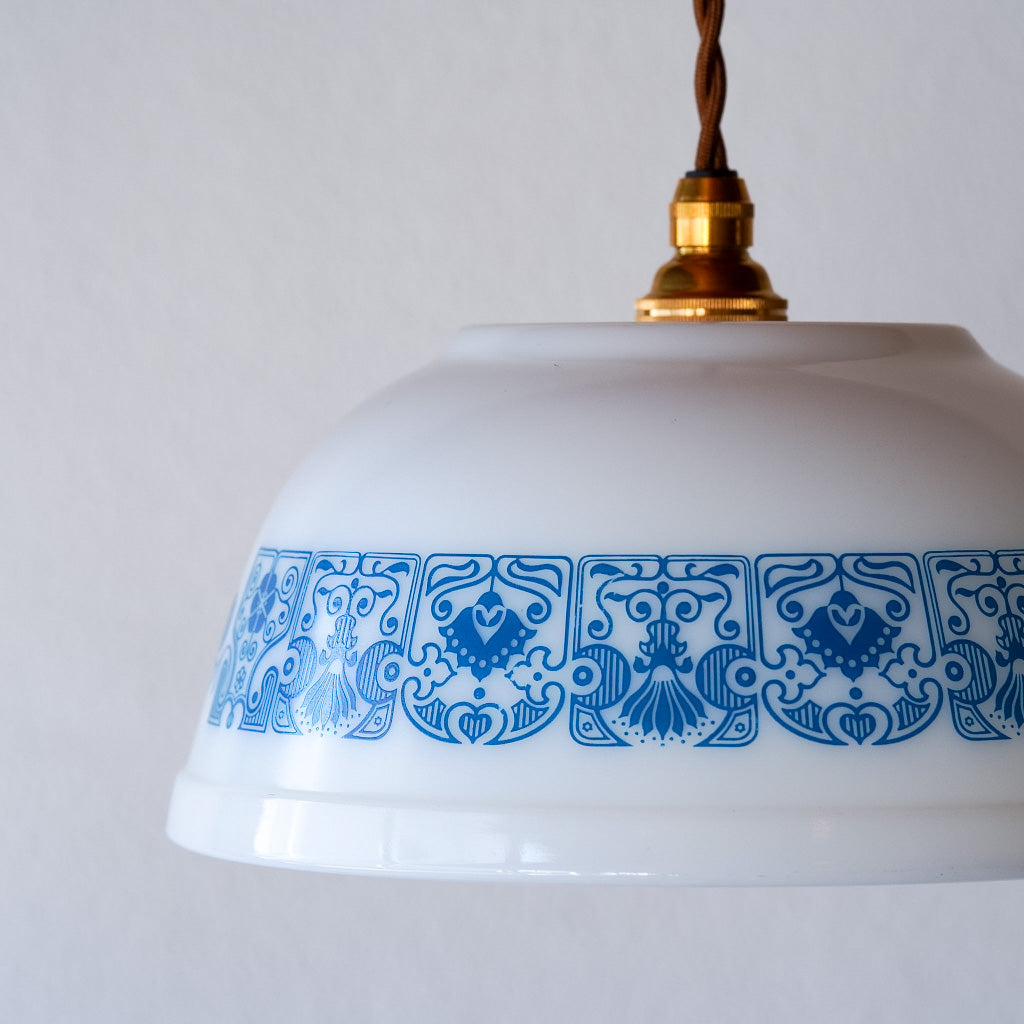 オールドパイレックス｜pyrex｜ホライゾンブルー｜ミキシングボウル｜ペンダントライト