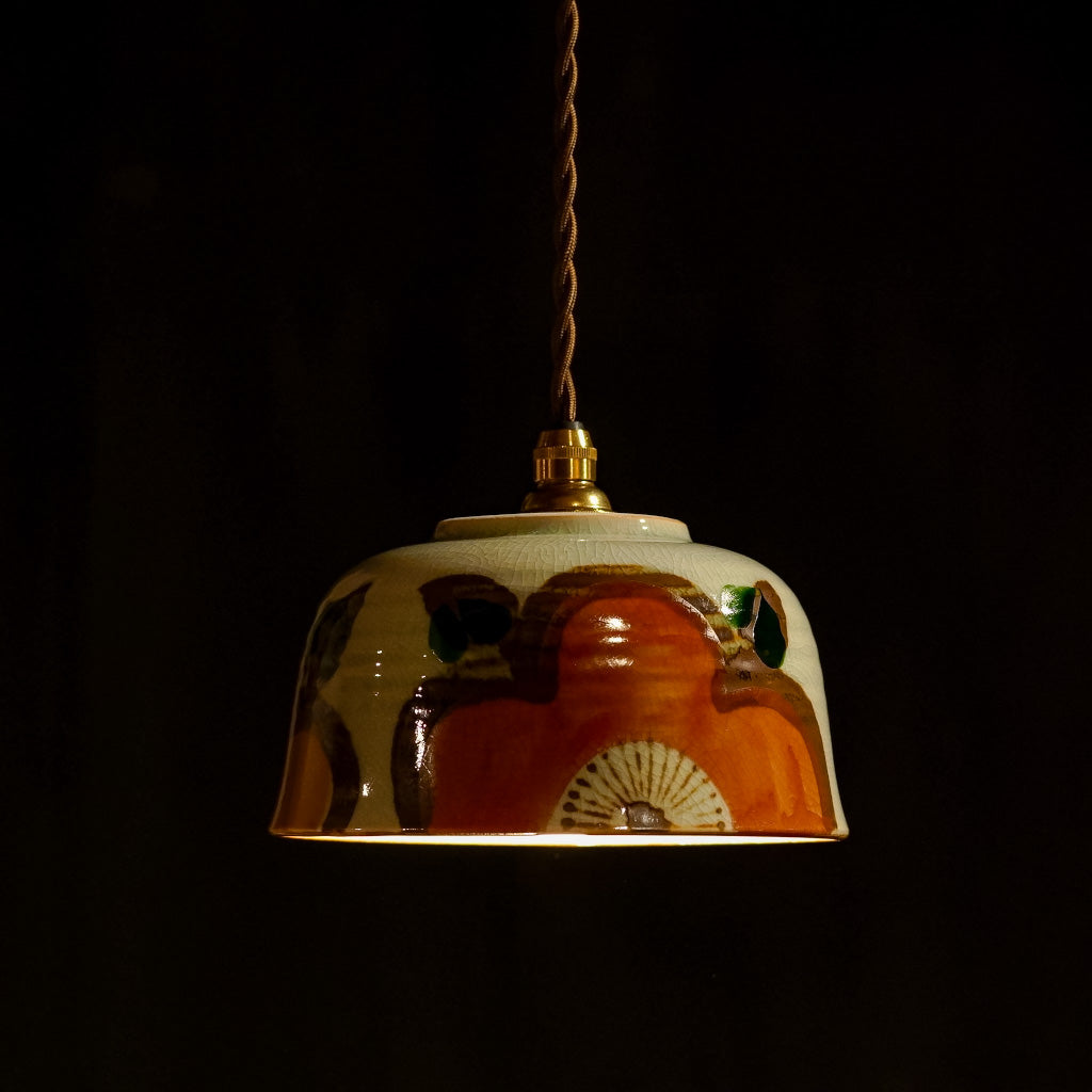 作地未詳｜どんぶり器｜花｜手描き｜ペンダントライト