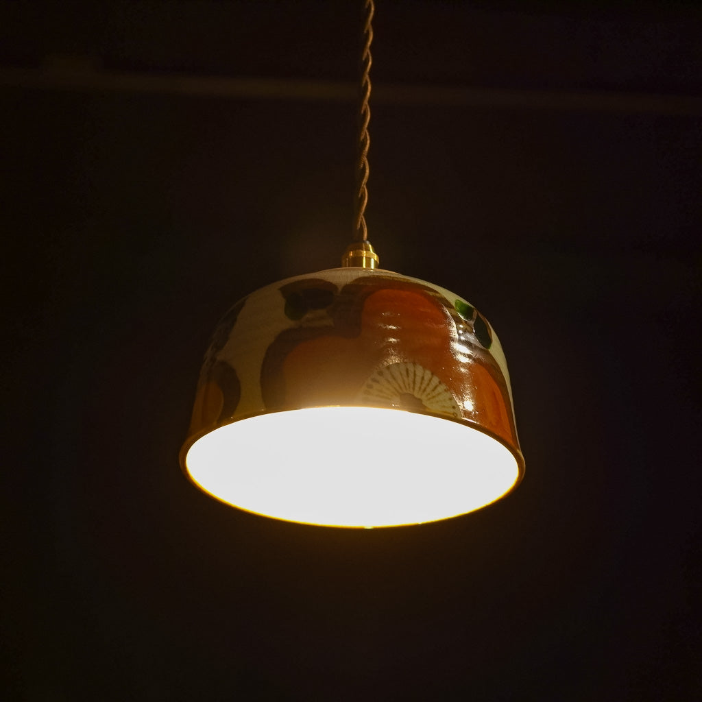 作地未詳｜どんぶり器｜花｜手描き｜ペンダントライト