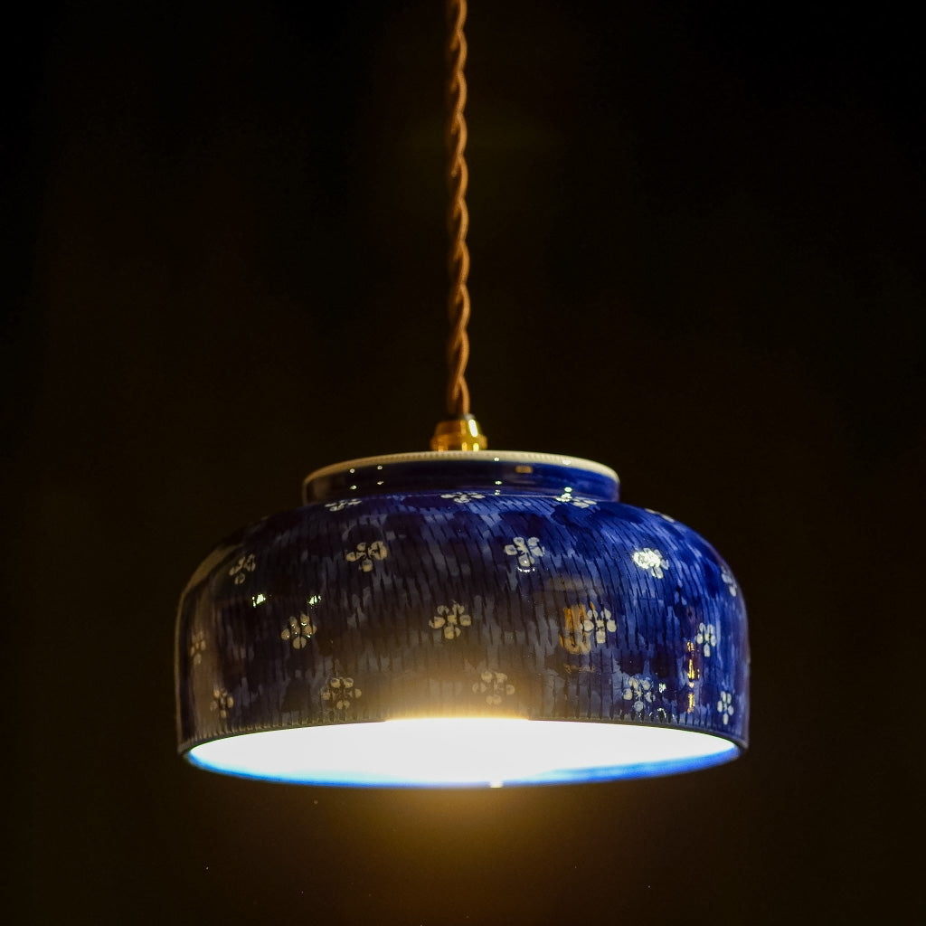 作地未詳｜有田焼｜祥｜染付｜ペンダントライト