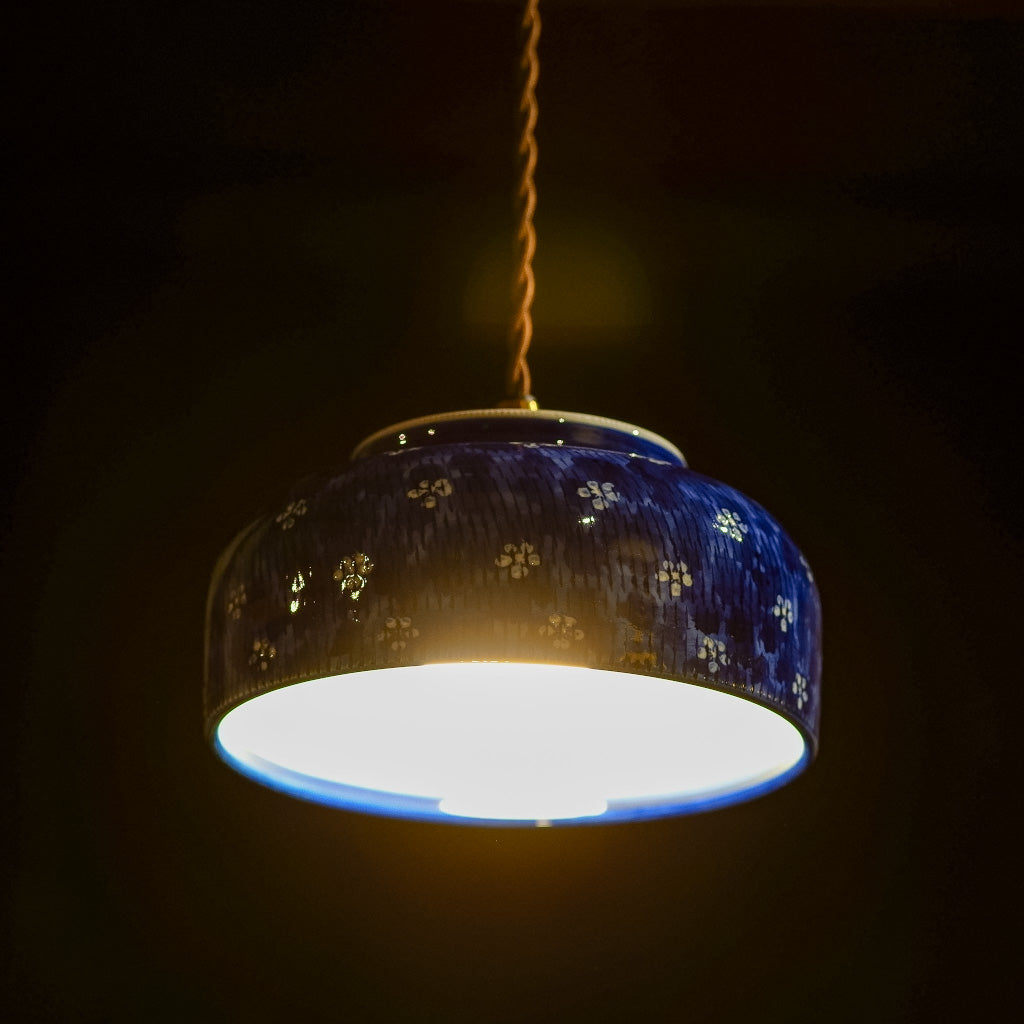 作地未詳｜有田焼｜祥｜染付｜ペンダントライト