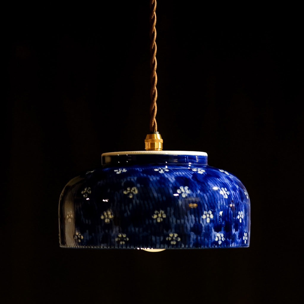 作地未詳｜有田焼｜祥｜染付｜ペンダントライト