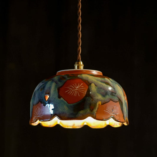 美濃焼｜朱・釉薬｜菓子鉢｜ペンダントライト