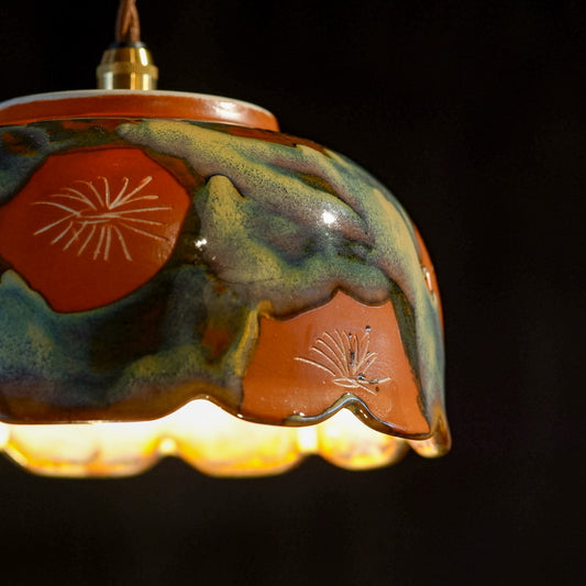 美濃焼｜朱・釉薬｜菓子鉢｜ペンダントライト