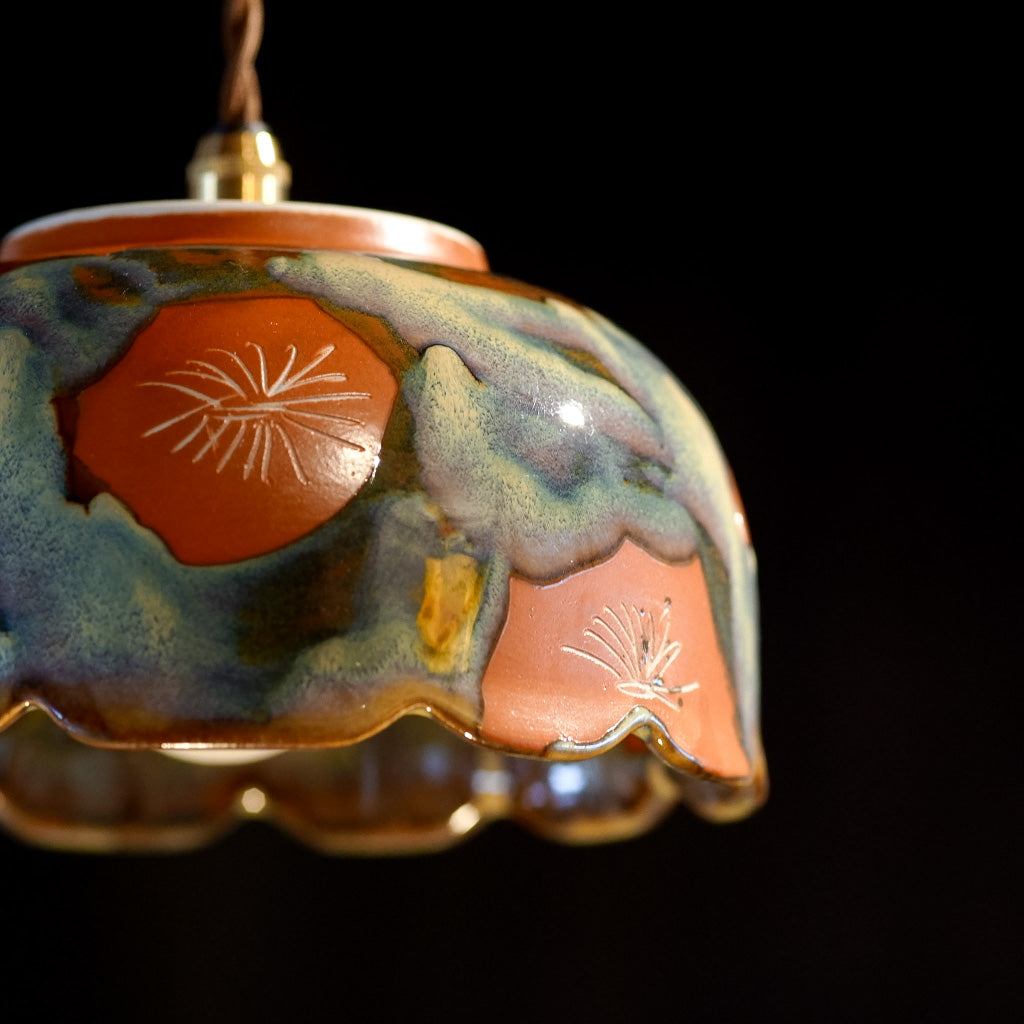 美濃焼｜朱・釉薬｜菓子鉢｜ペンダントライト