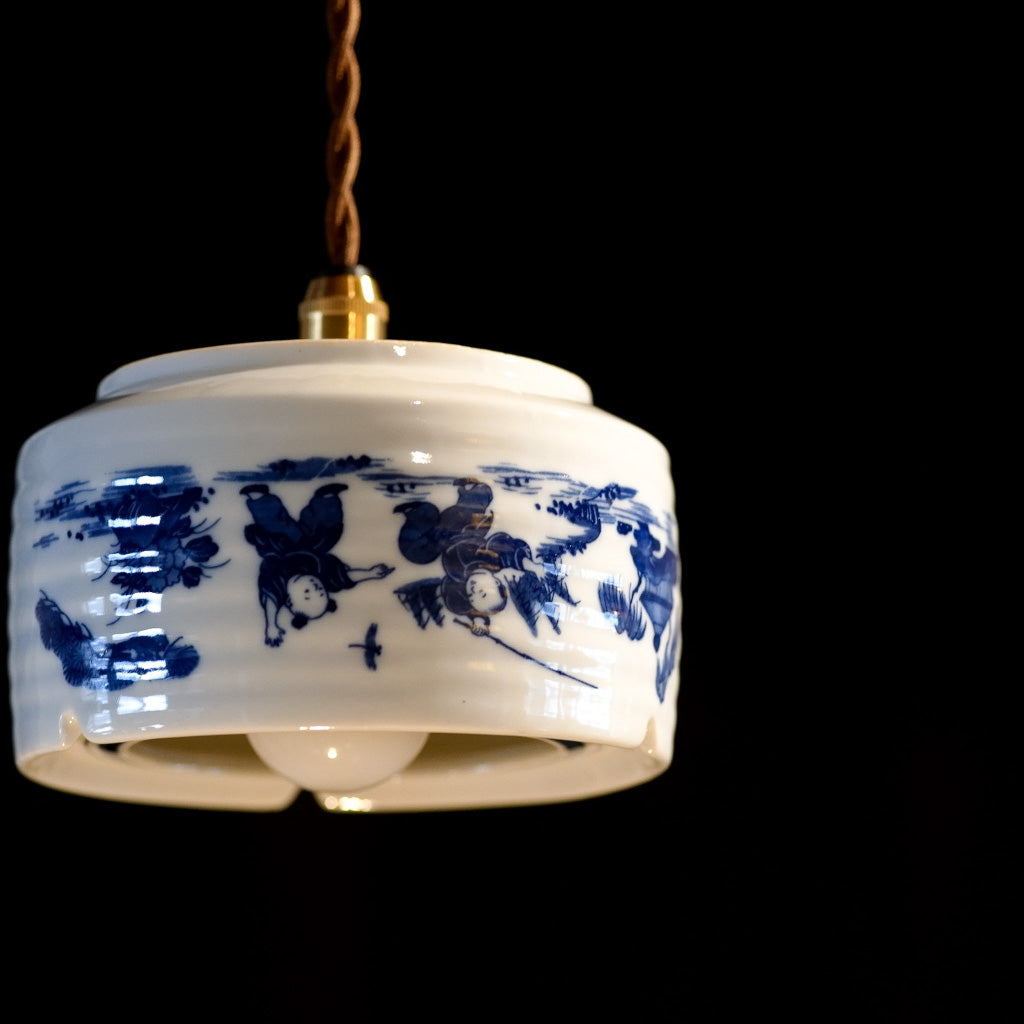 作地未詳｜唐子｜白磁｜ペンダントライト