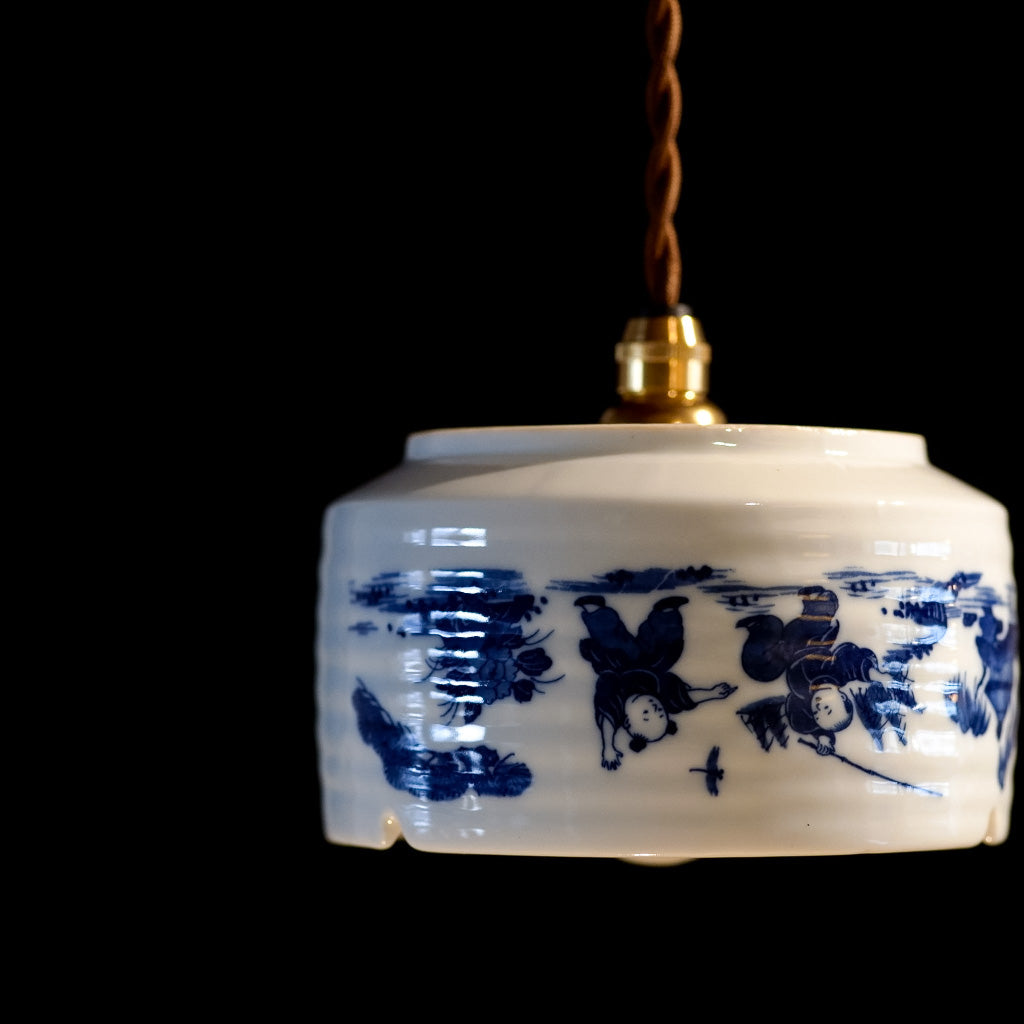 作地未詳｜唐子｜白磁｜ペンダントライト