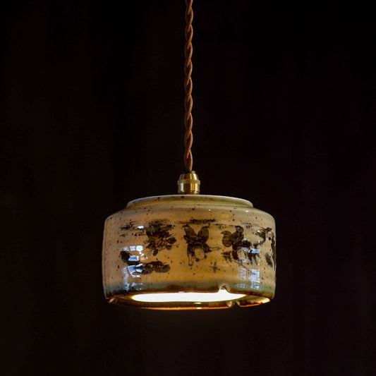 作地未詳｜唐子｜緑味・釉薬｜ペンダントライト