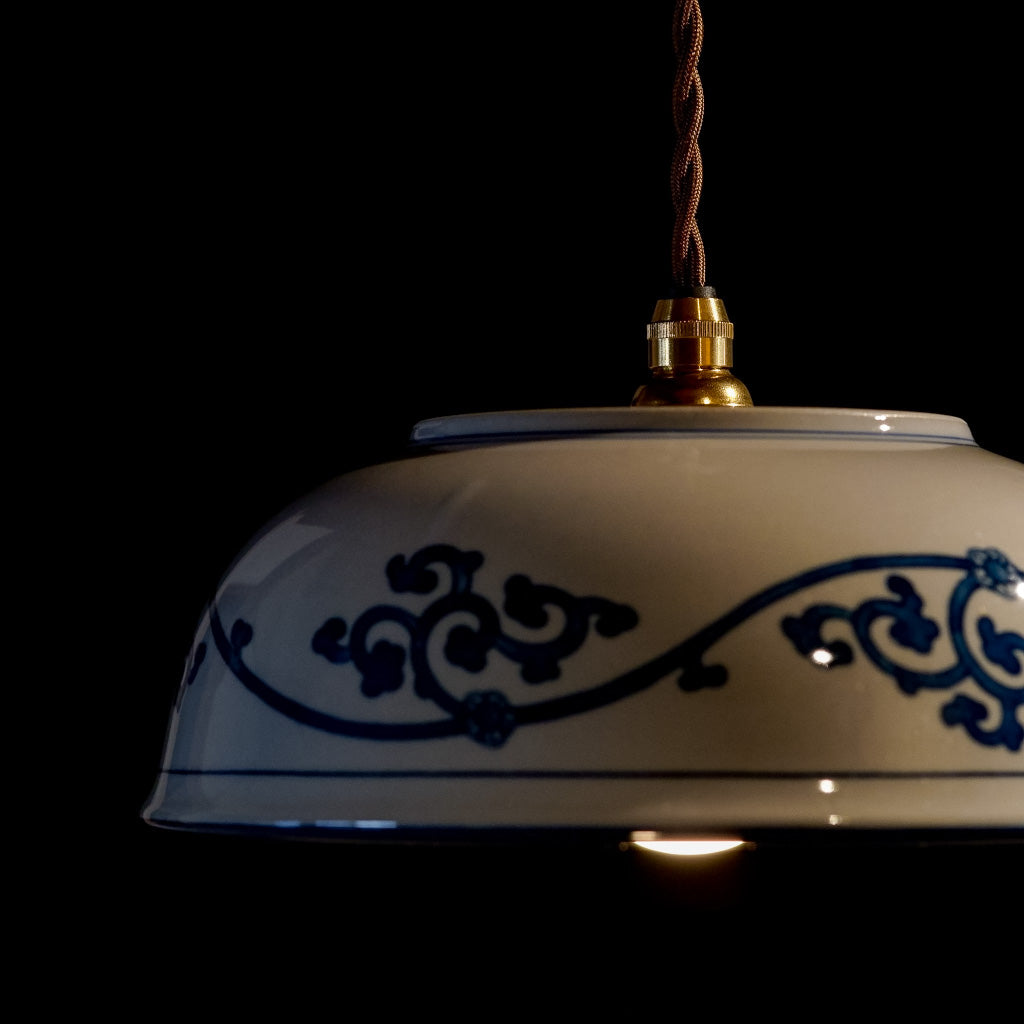 美濃焼｜昭和製陶｜波唐草｜鉢｜ペンダントライト