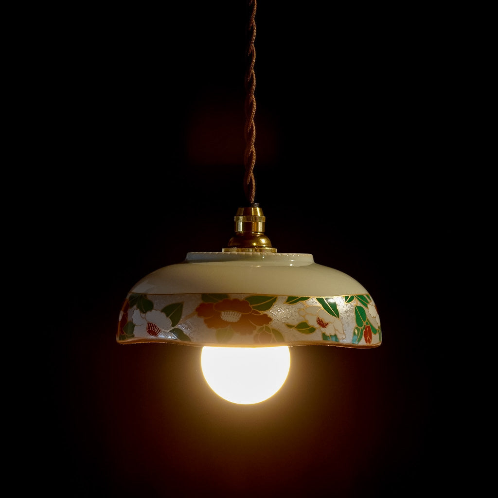 有田焼｜和光園｜山茶花｜鉢｜ペンダントライト