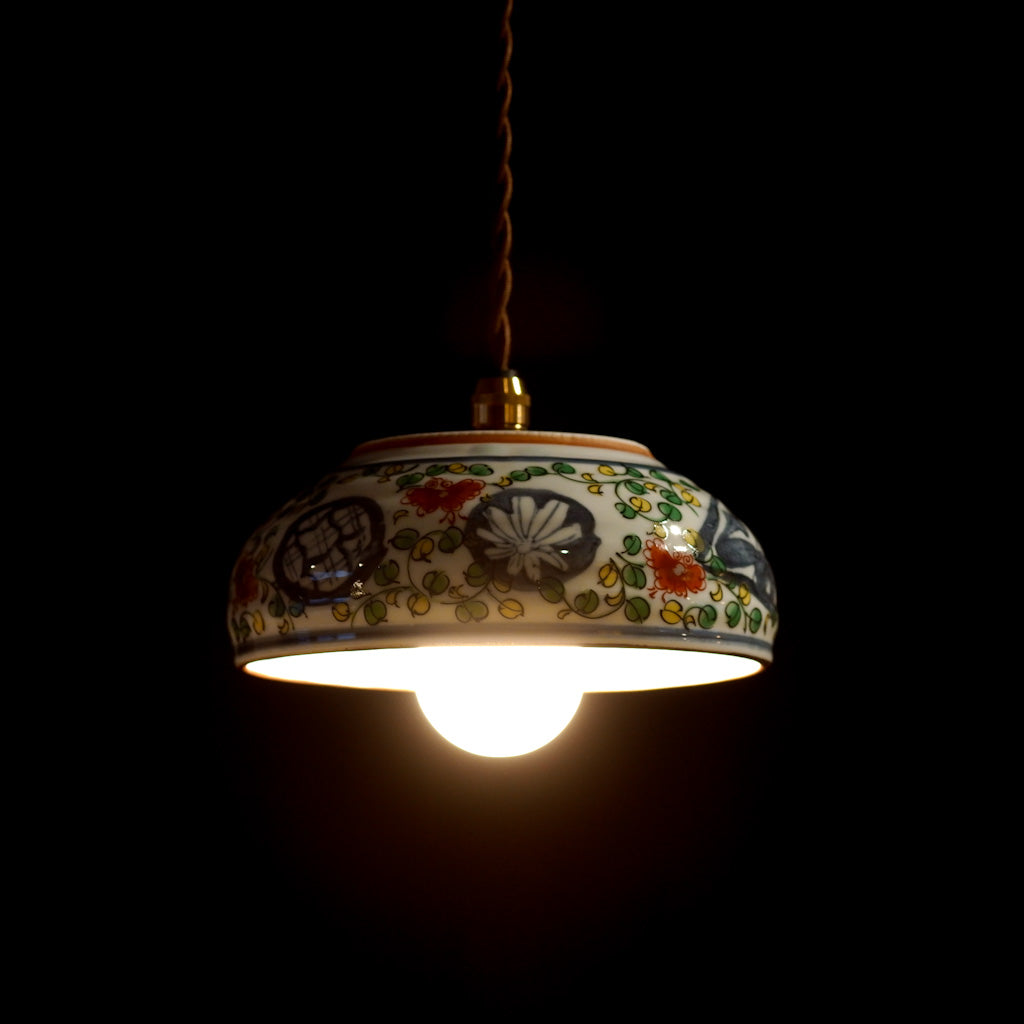 美濃焼｜日峰｜染錦京唐草｜小鉢｜ペンダントライト