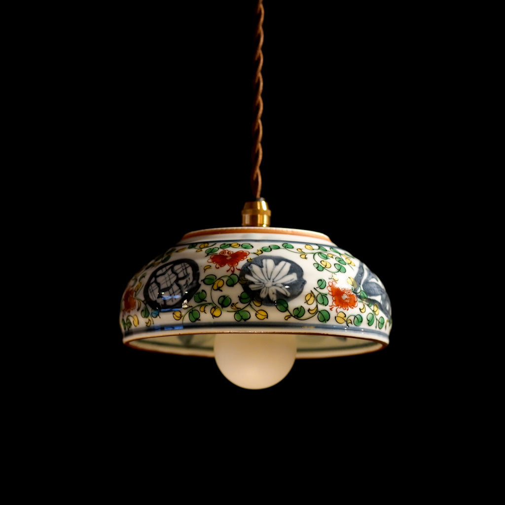 美濃焼｜日峰｜染錦京唐草｜小鉢｜ペンダントライト