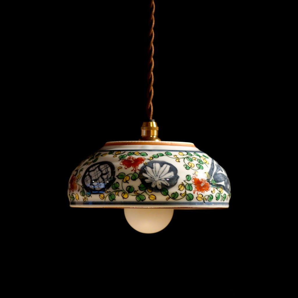 美濃焼｜日峰｜染錦京唐草｜小鉢｜ペンダントライト