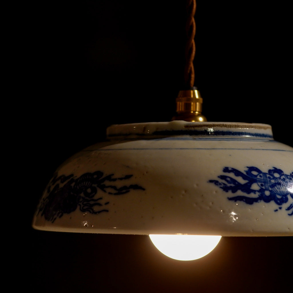 古伊万里(？)｜時代物｜染付｜鉢｜ペンダントライト
