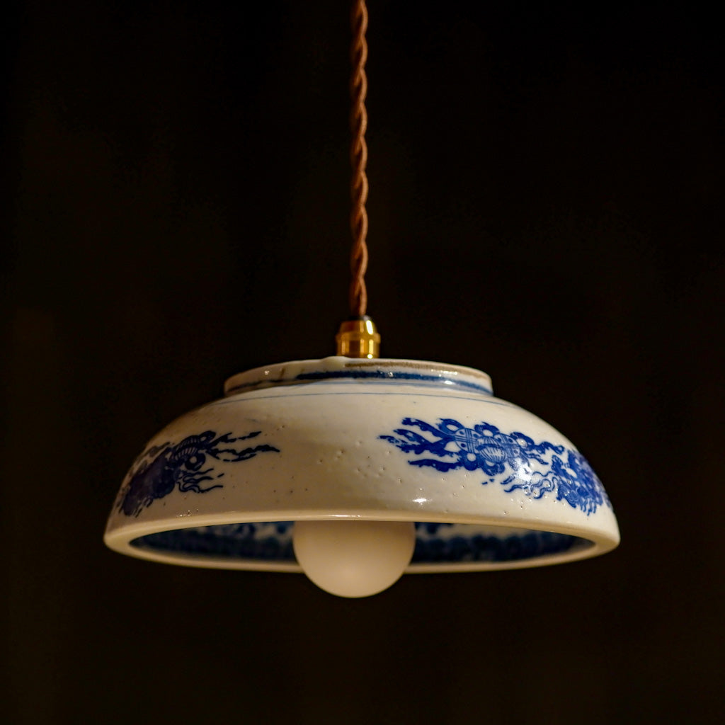 古伊万里(？)｜時代物｜染付｜鉢｜ペンダントライト