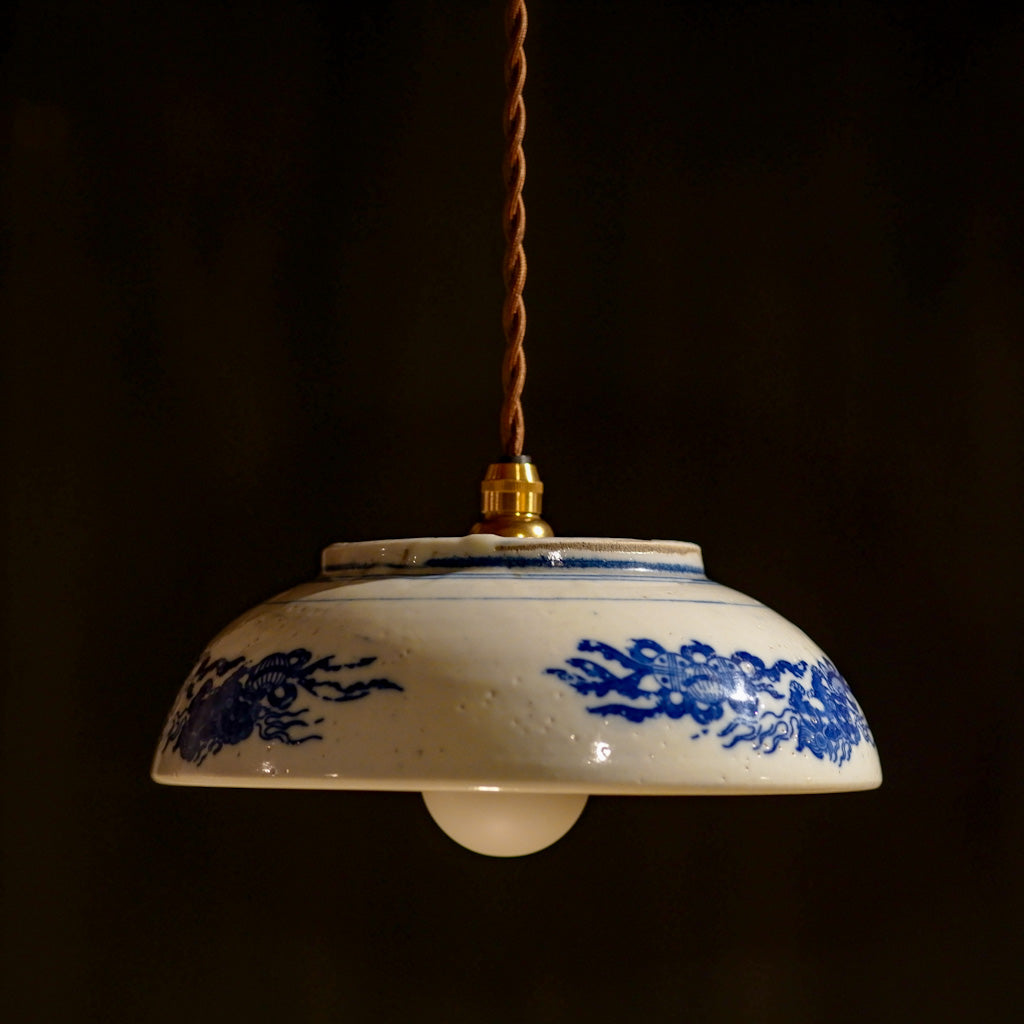 古伊万里(？)｜時代物｜染付｜鉢｜ペンダントライト