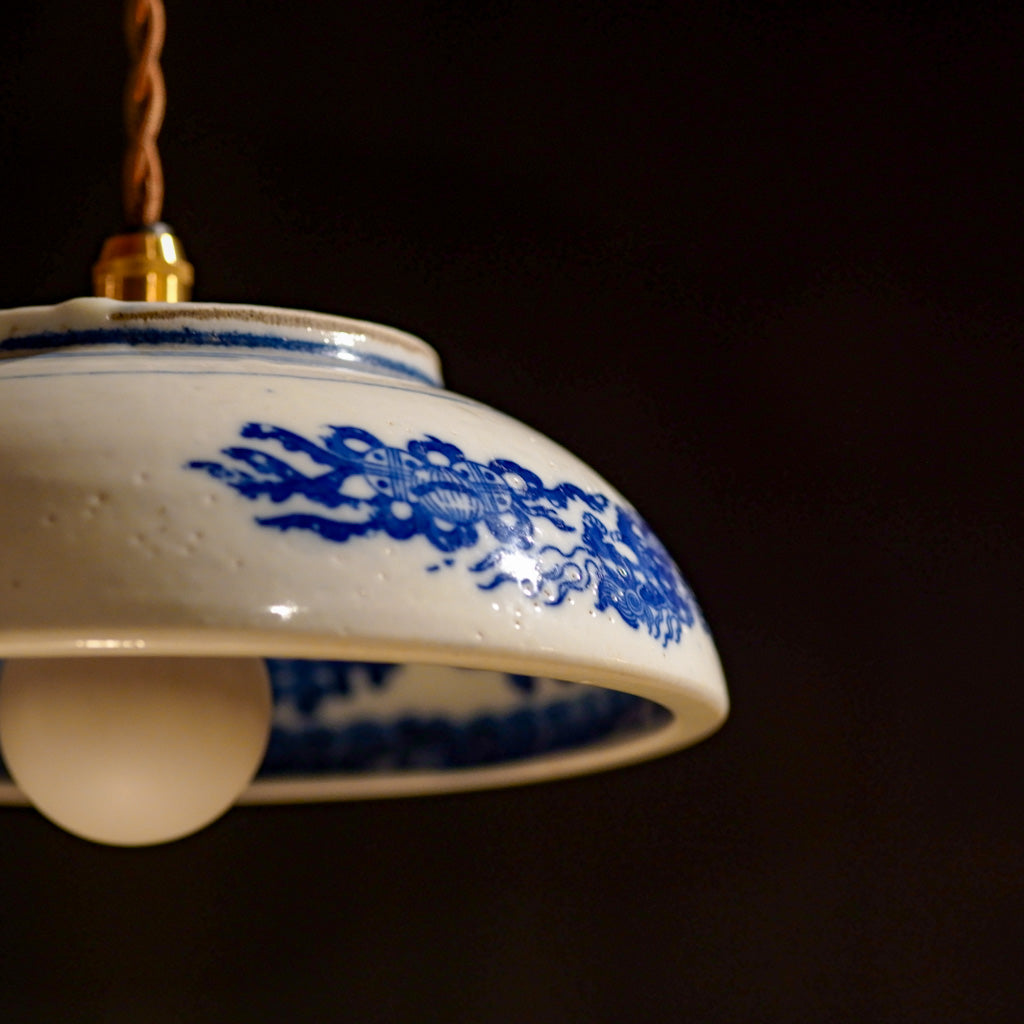 古伊万里(？)｜時代物｜染付｜鉢｜ペンダントライト
