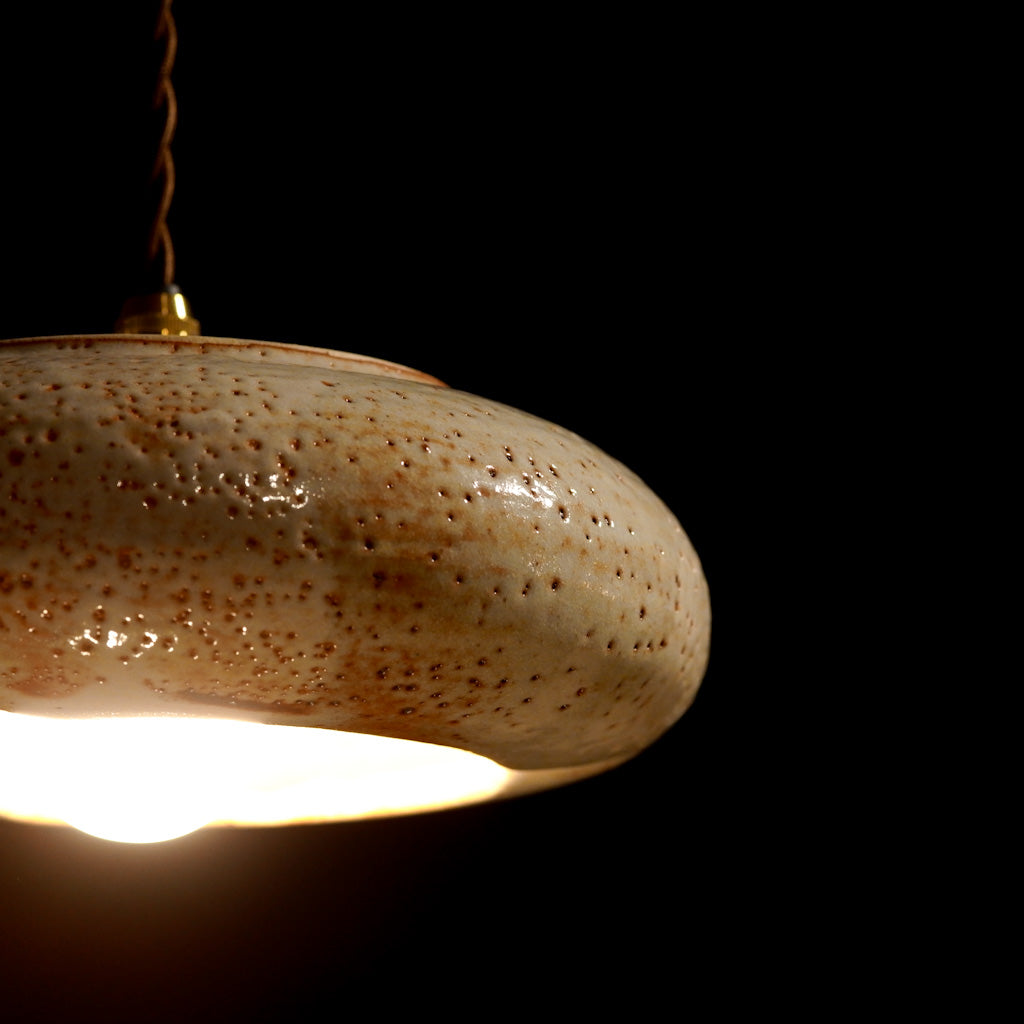 作地未詳｜美濃焼(?)｜土｜鉄点｜ペンダントライト